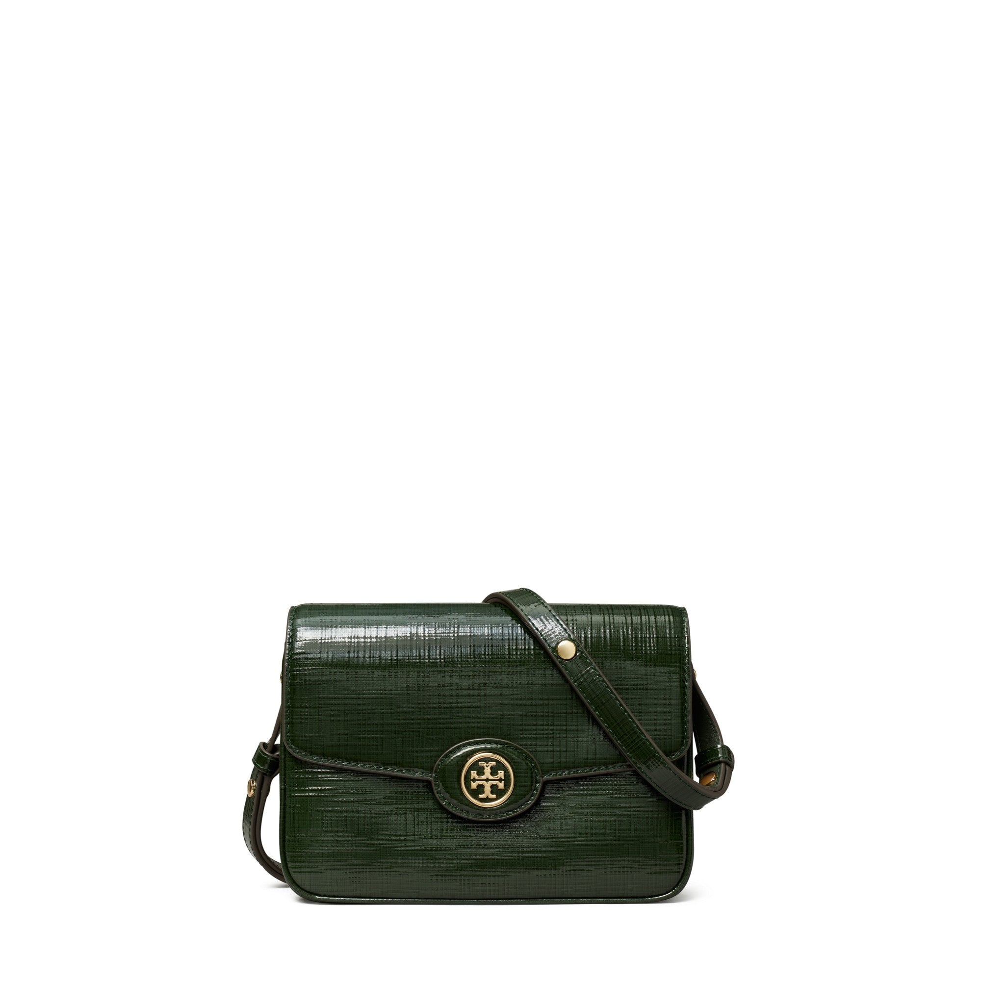 Women Robinson Crosshatched Convertible Shoulder Bag - Evergreen