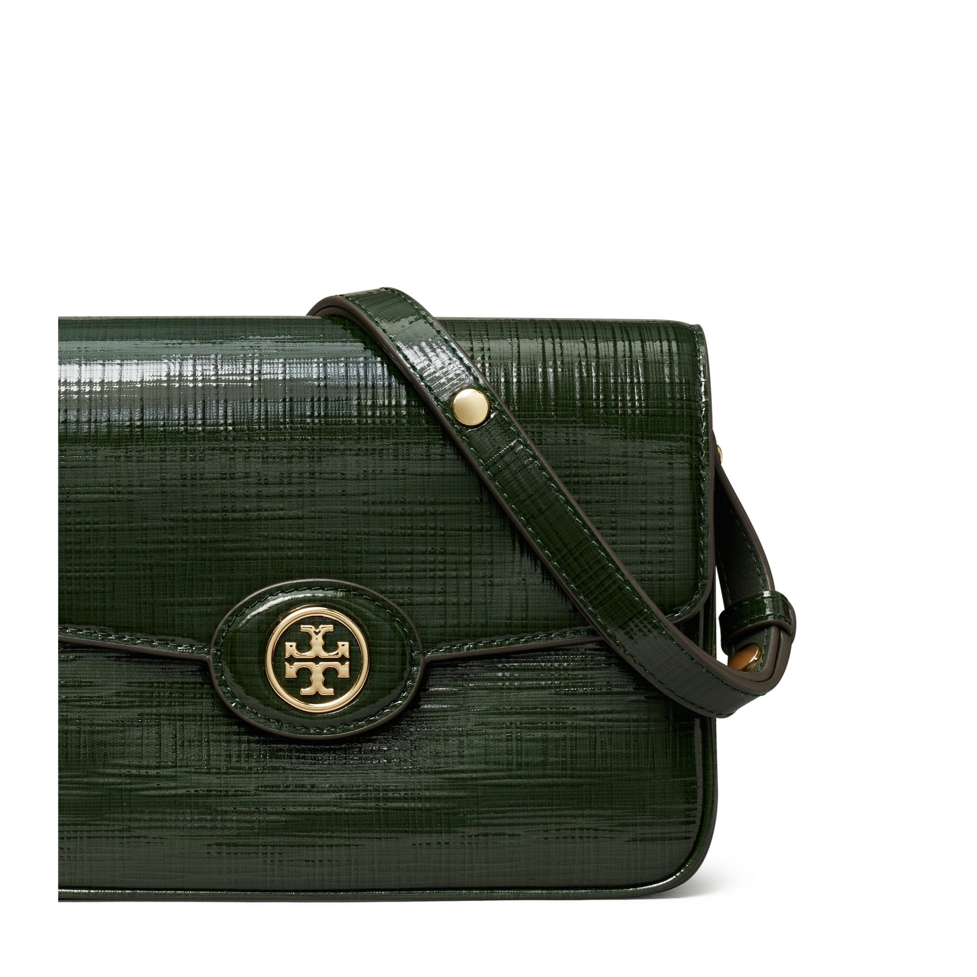 Women Robinson Crosshatched Convertible Shoulder Bag - Evergreen