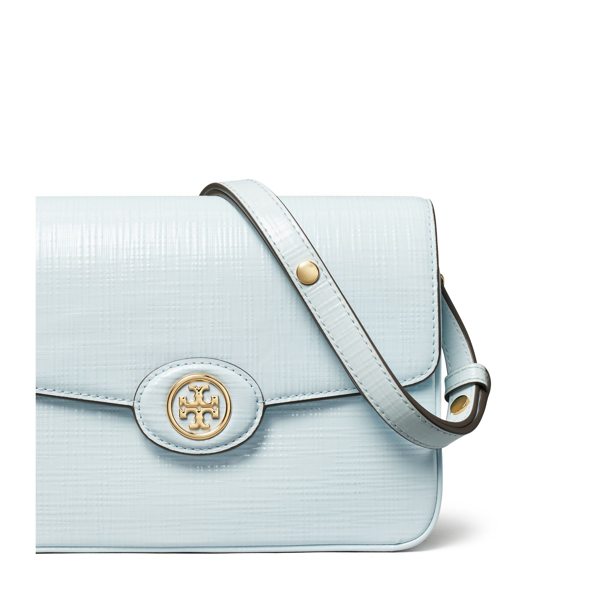 Women Robinson Crosshatched Convertible Shoulder Bag - Ice Blue