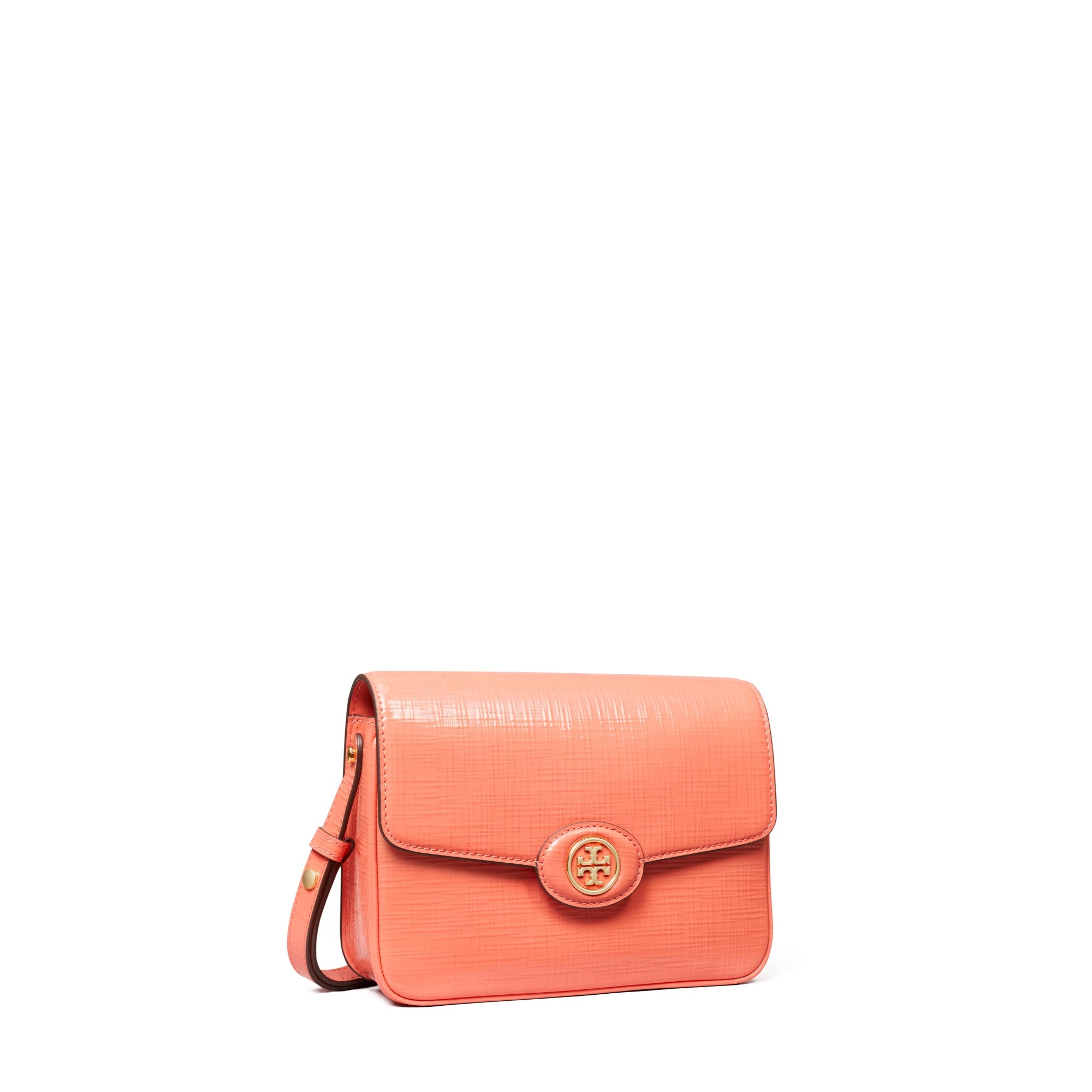 Women Robinson Crosshatched Convertible Shoulder Bag - Coral Crush