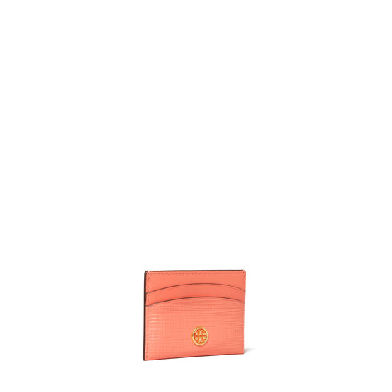 Women Robinson Crosshatched Card Case - Coral Crush