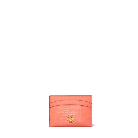 Women Robinson Crosshatched Card Case - Coral Crush