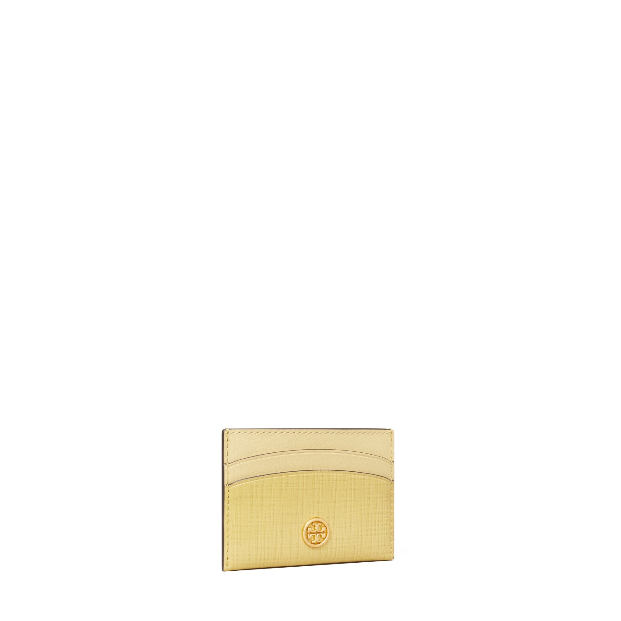 Women Robinson Crosshatched Card Case - Pale Butter