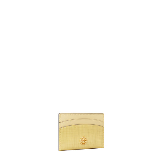 Women Robinson Crosshatched Card Case - Pale Butter
