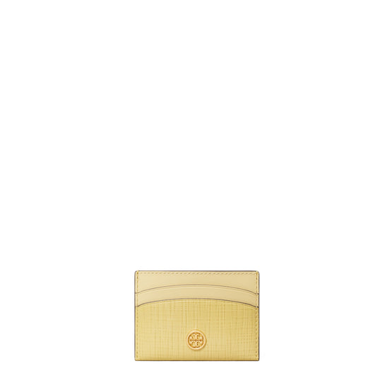 Women Robinson Crosshatched Card Case - Pale Butter