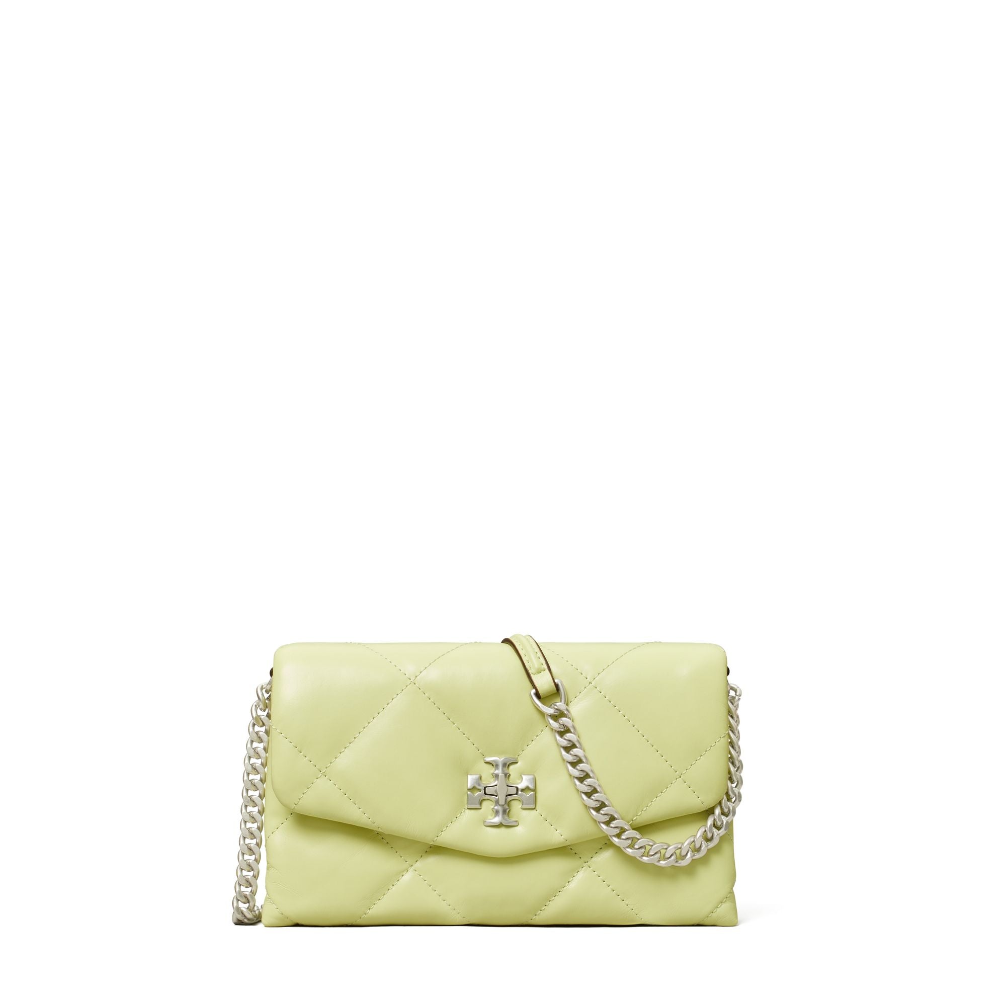 Women Kira Diamond Quilt Chain Wallet - Pear