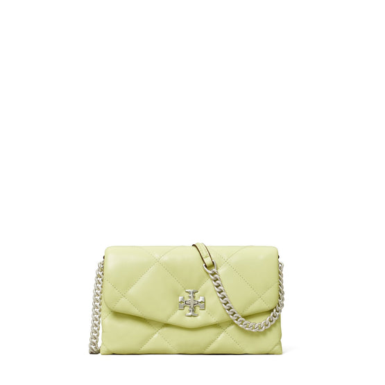 Women Kira Diamond Quilt Chain Wallet - Pear