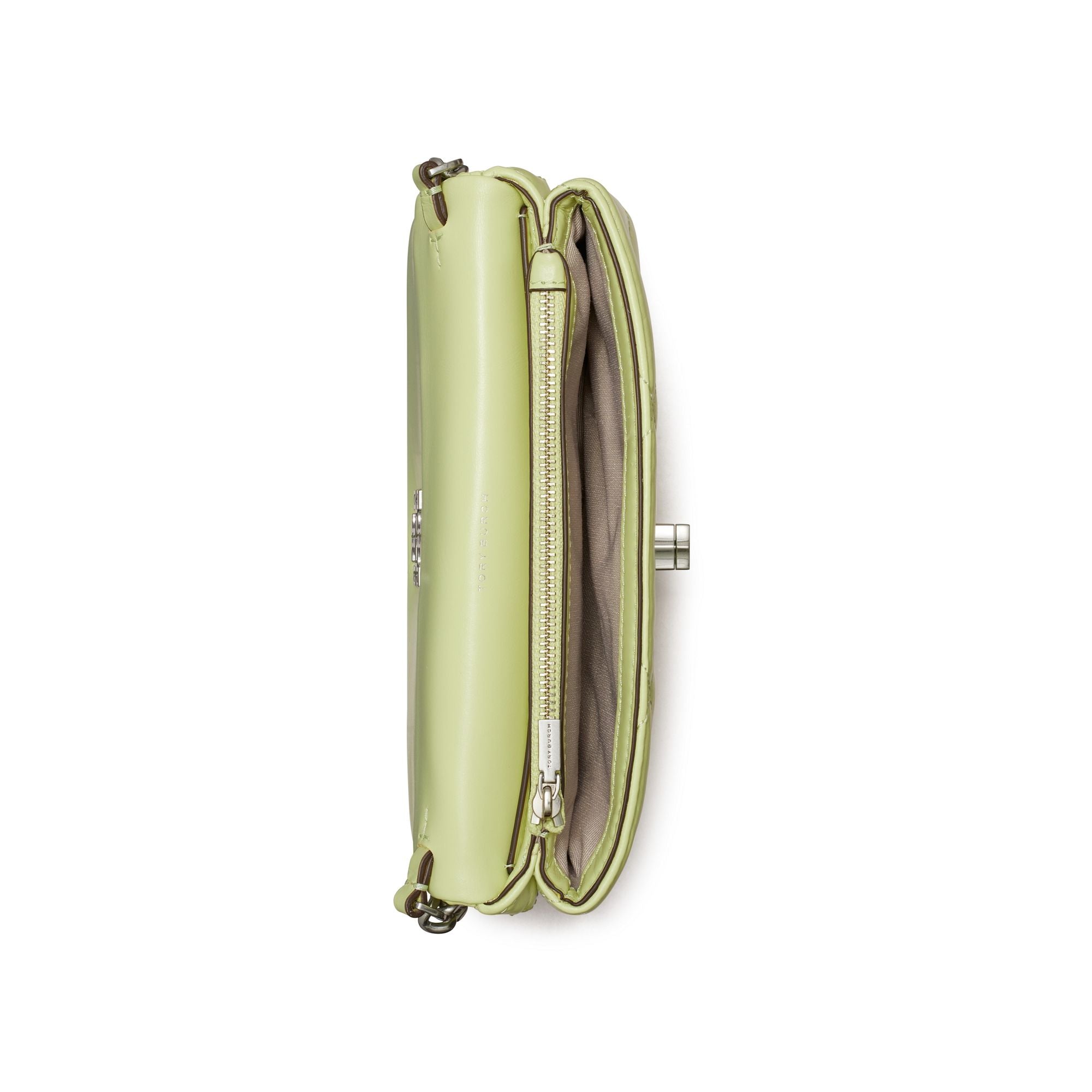 Women Kira Diamond Quilt Chain Wallet - Pear