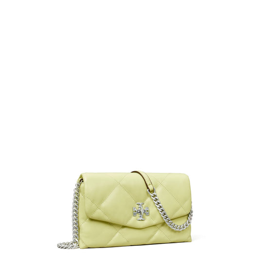 Women Kira Diamond Quilt Chain Wallet - Pear