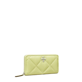 Women Kira Diamond Quilt Zip Continental Wallet - Pear