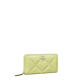 Women Kira Diamond Quilt Zip Continental Wallet - Pear