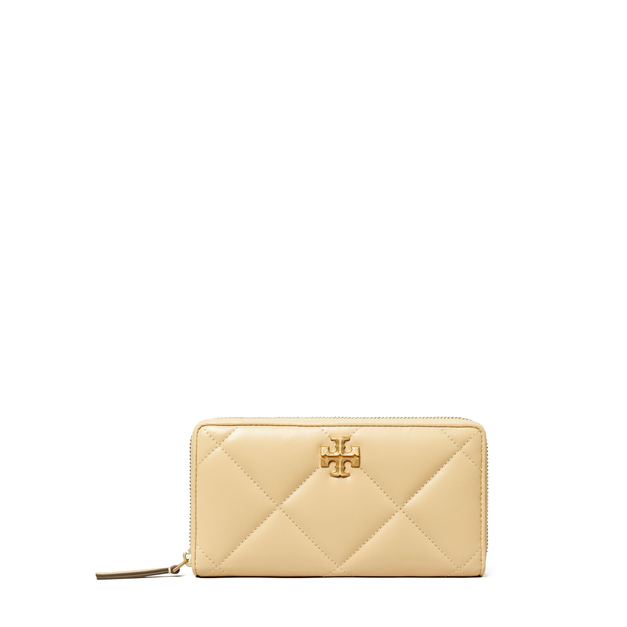 Women Kira Diamond Quilt Zip Continental Wallet - Vanilla Soft Serve