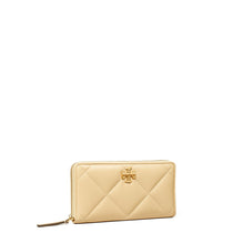 Women Kira Diamond Quilt Zip Continental Wallet - Vanilla Soft Serve