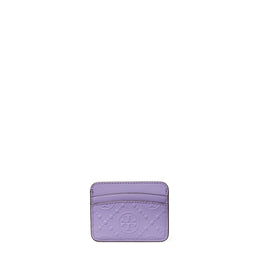 Women T Monogram Tonal Embossed Card Case - Lavender