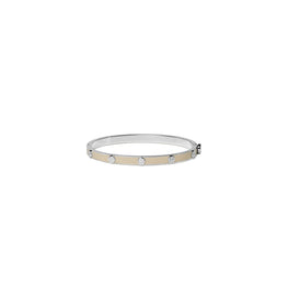 Women Icon Enamel Hinge Bracelet - Tory Silver / Sand