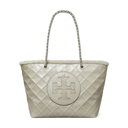 Women Ella Shearling Chain Tote - Gray