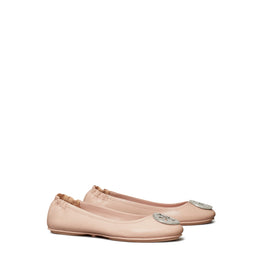 Women Minnie Travel Ballet With Pave Logo - Shell Pink / Silver