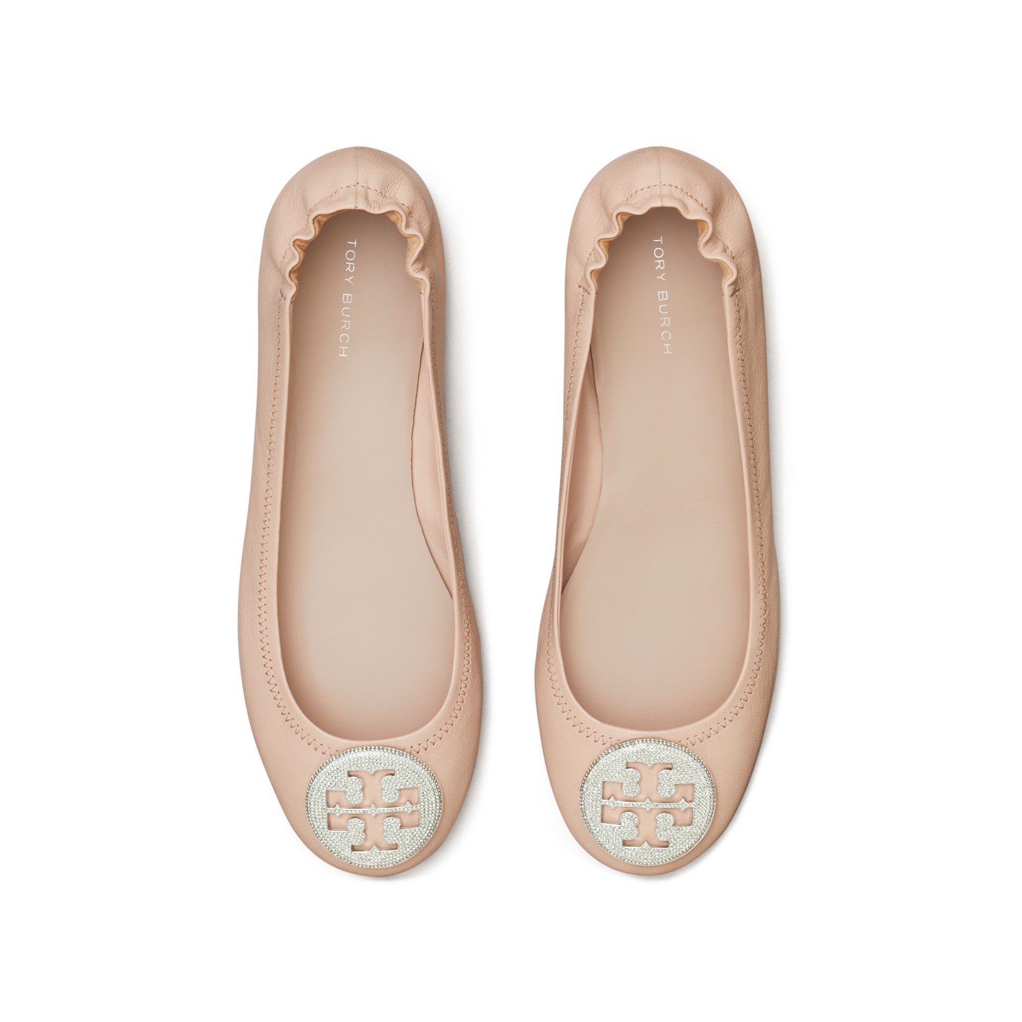 Women Minnie Travel Ballet With Pave Logo - Shell Pink / Silver