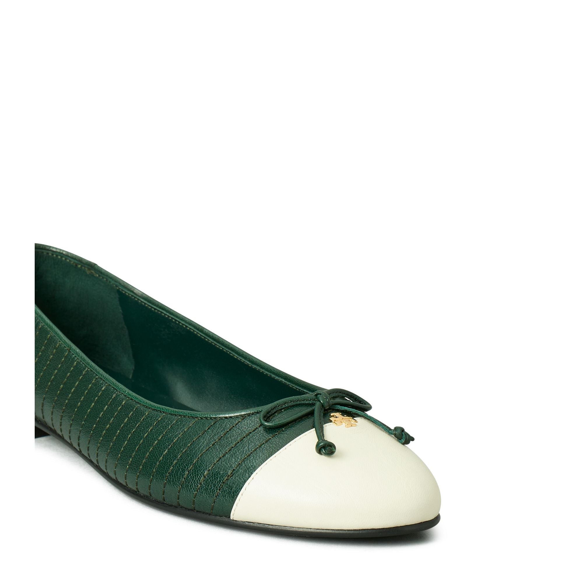 Women Cap-Toe Quilted Ballet - Vintage Fern / New Ivory