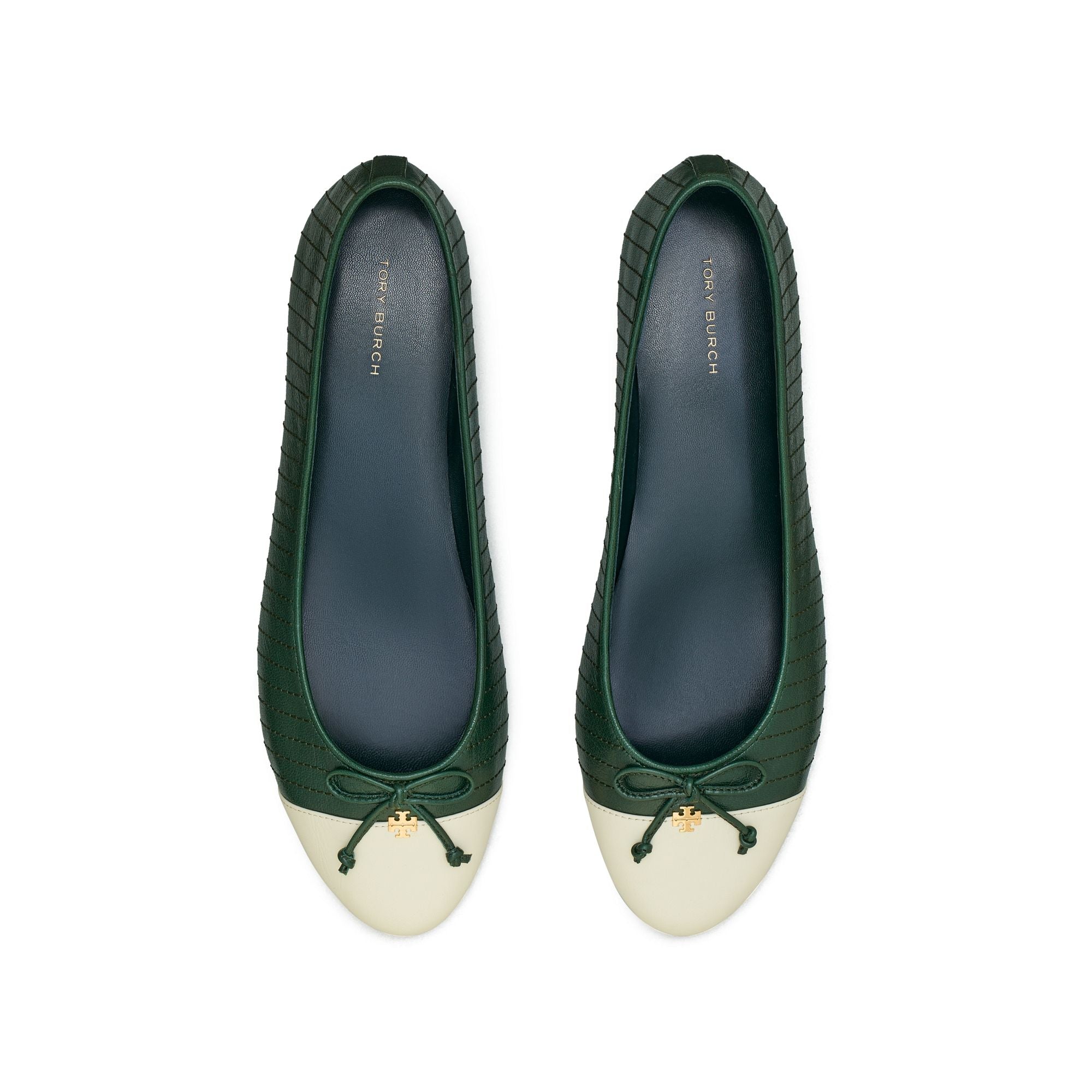 Women Cap-Toe Quilted Ballet - Vintage Fern / New Ivory
