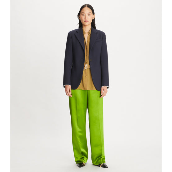 Women Viscose Satin Pant - Brilliant Green