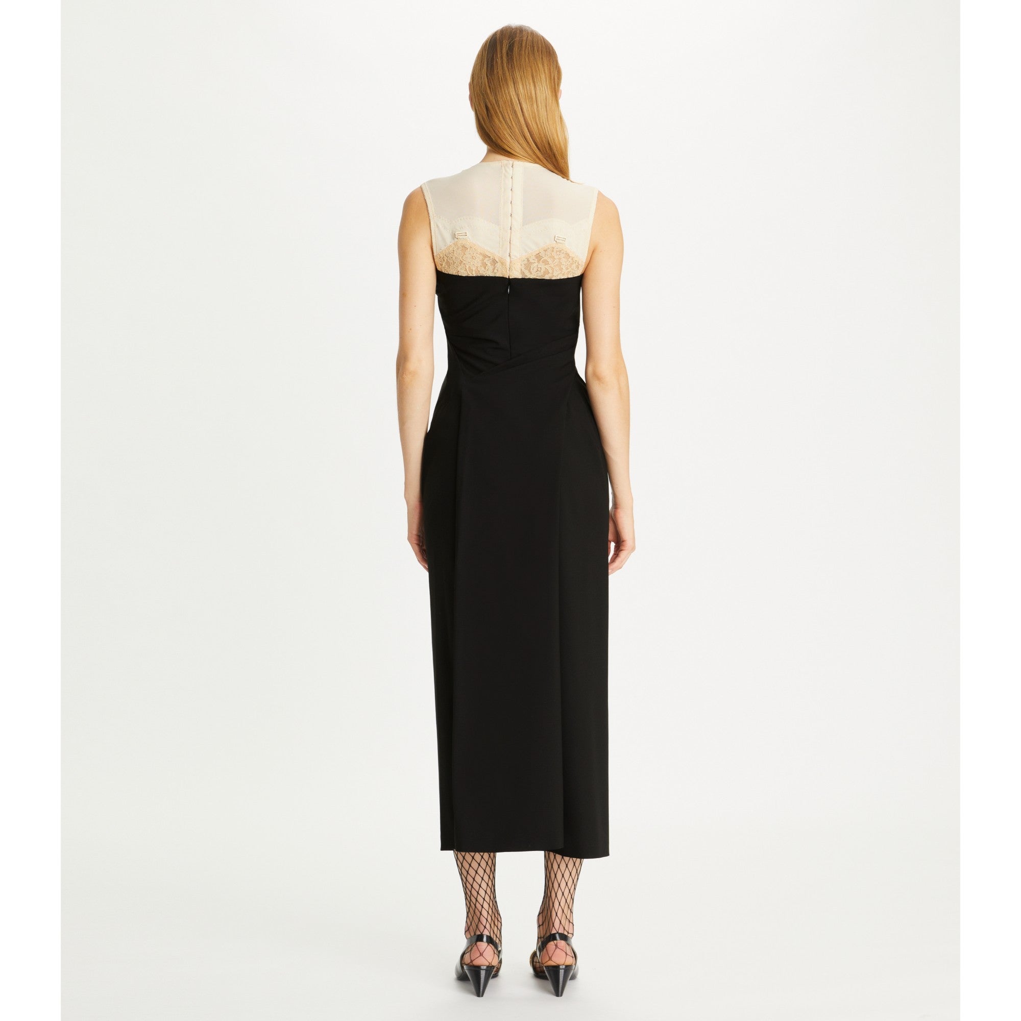 Women Knotted Stretch Wool Dress - Black