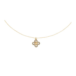 Women Forget Me Not Clover Pendant Necklace - Tory Gold / Crystal
