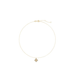 Women Forget Me Not Clover Pendant Necklace - Tory Gold / Crystal