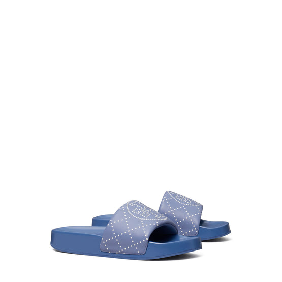 Women Double T Pool Slide - Saphire / Jeans Blue