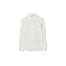 Women Cuffed Lace Buttondown - White