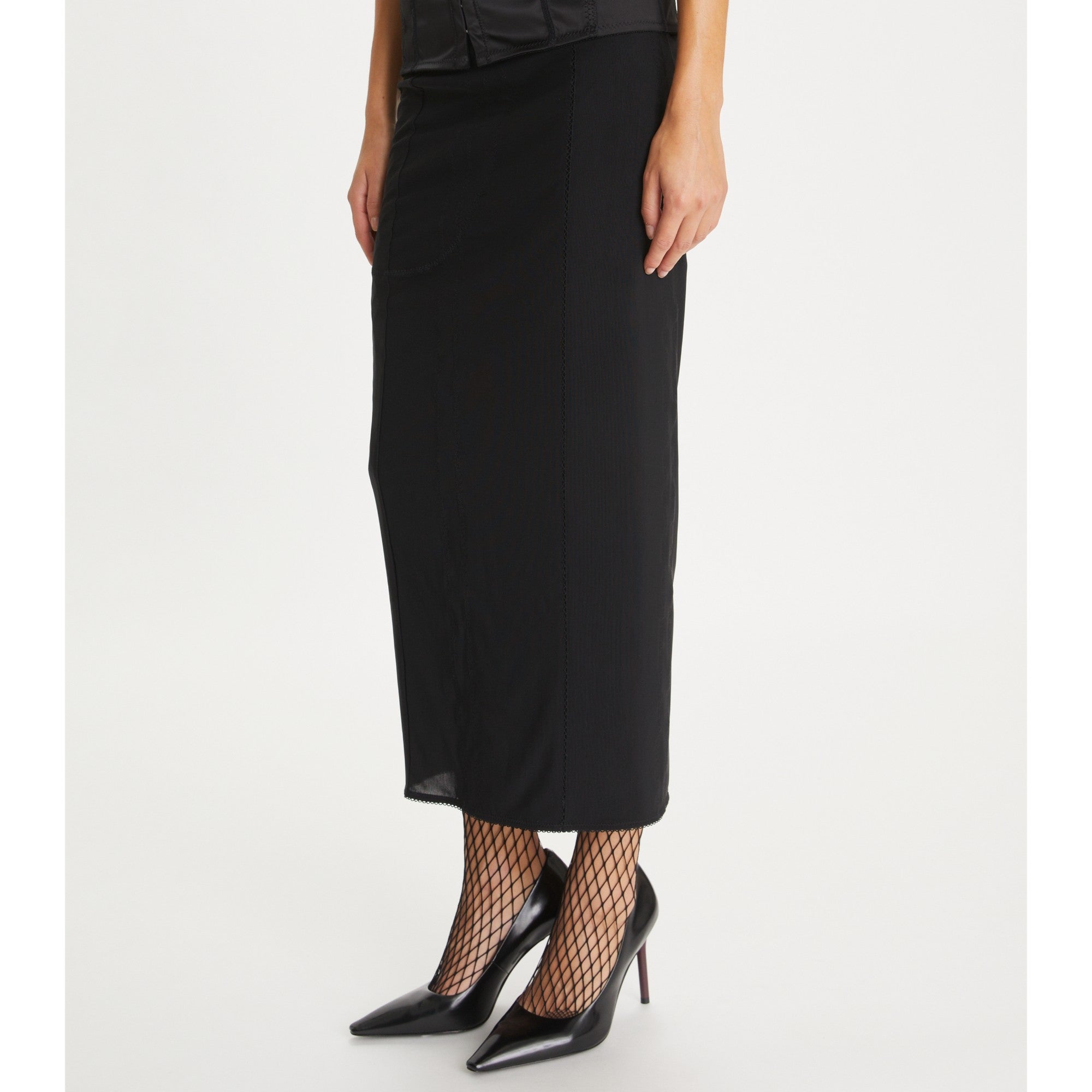 Women Mesh Skirt - Black