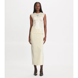 Women Mesh Skirt - Ivory Mesh