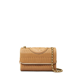 Women Fleming Soft Pleated Small Convertible Shoulder Bag - Dusty Almond