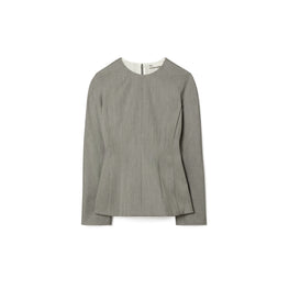 Women High-Neck Nylon Top - Mid Gray Melange