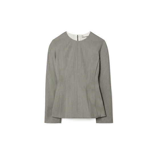 Women High-Neck Nylon Top - Mid Gray Melange