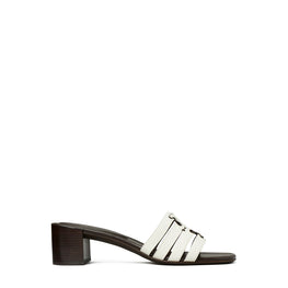 Women Ines Cage Heel Mule Sandal 55Mm - Blanc / Coco
