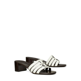 Women Ines Cage Heel Mule Sandal 55Mm - Blanc / Coco