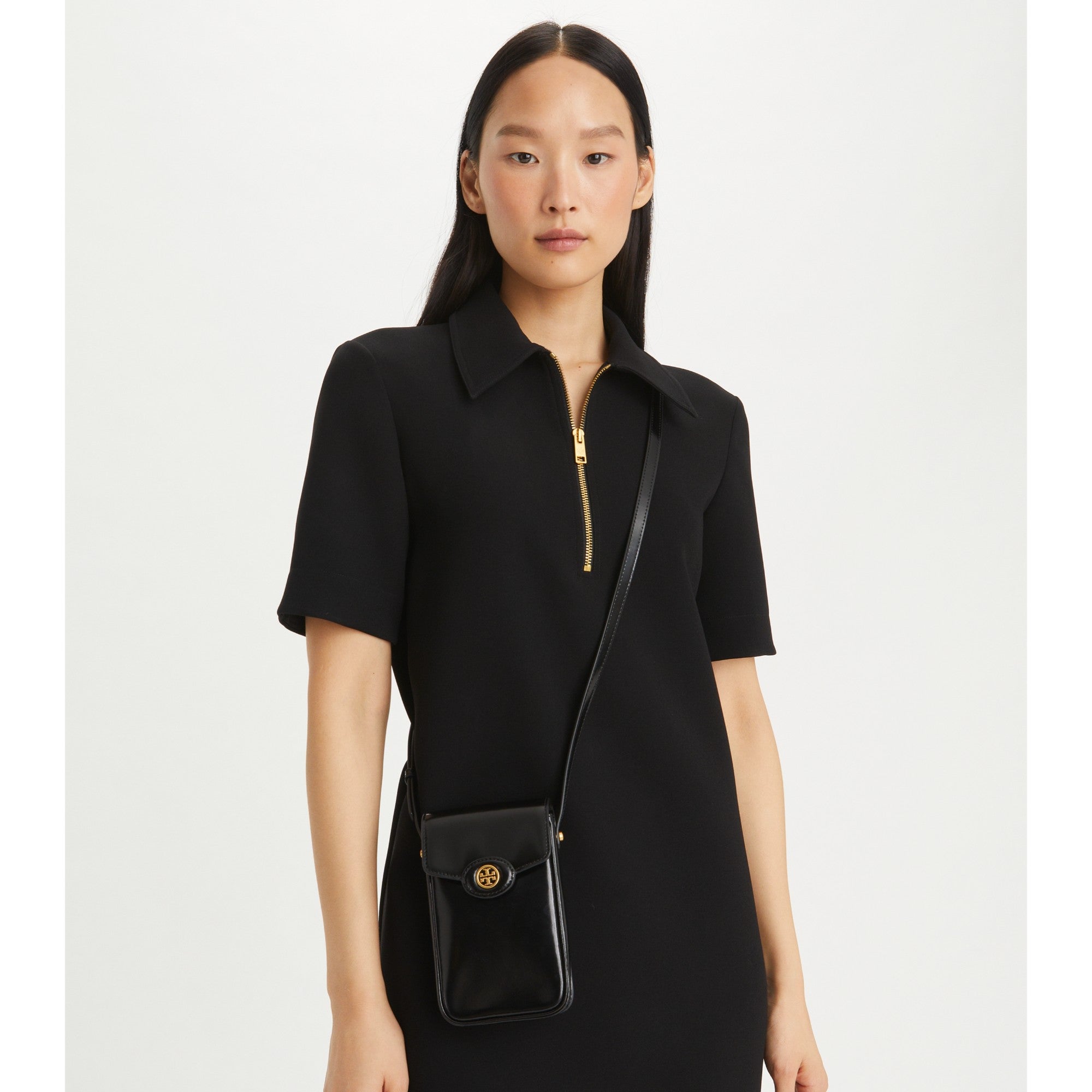 Women Robinson Spazzolato Phone Crossbody - Black