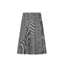 Women Pleated Silk Skirt - Black Warped Lace