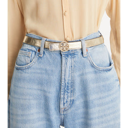 Women 1" Miller Crystal Embellished Belt - Spark Gold / Gold