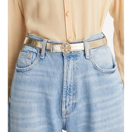 Women 1" Miller Crystal Embellished Belt - Spark Gold / Gold