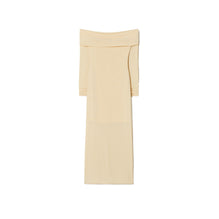 Women Off-Shoulder Mesh Dress - Champagne