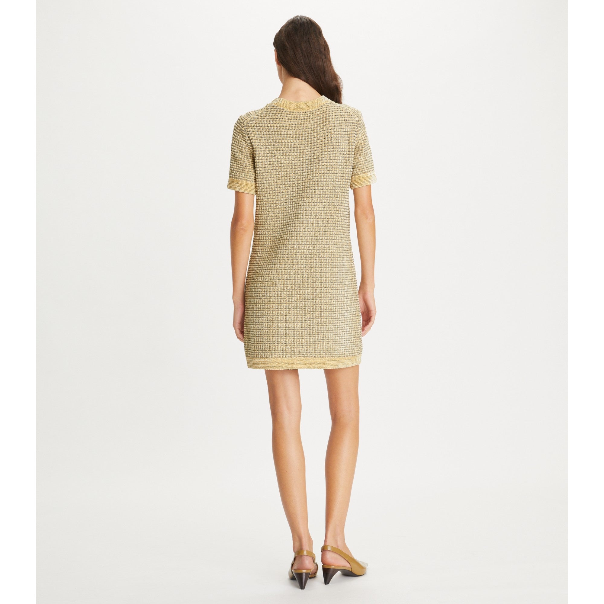 Women Velvet Dress - Ivory / Metallic Gray