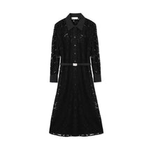Women Lace Shirtdress - Black