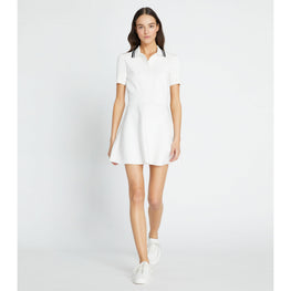 Women Tech Knit Dress - Snow White / Black
