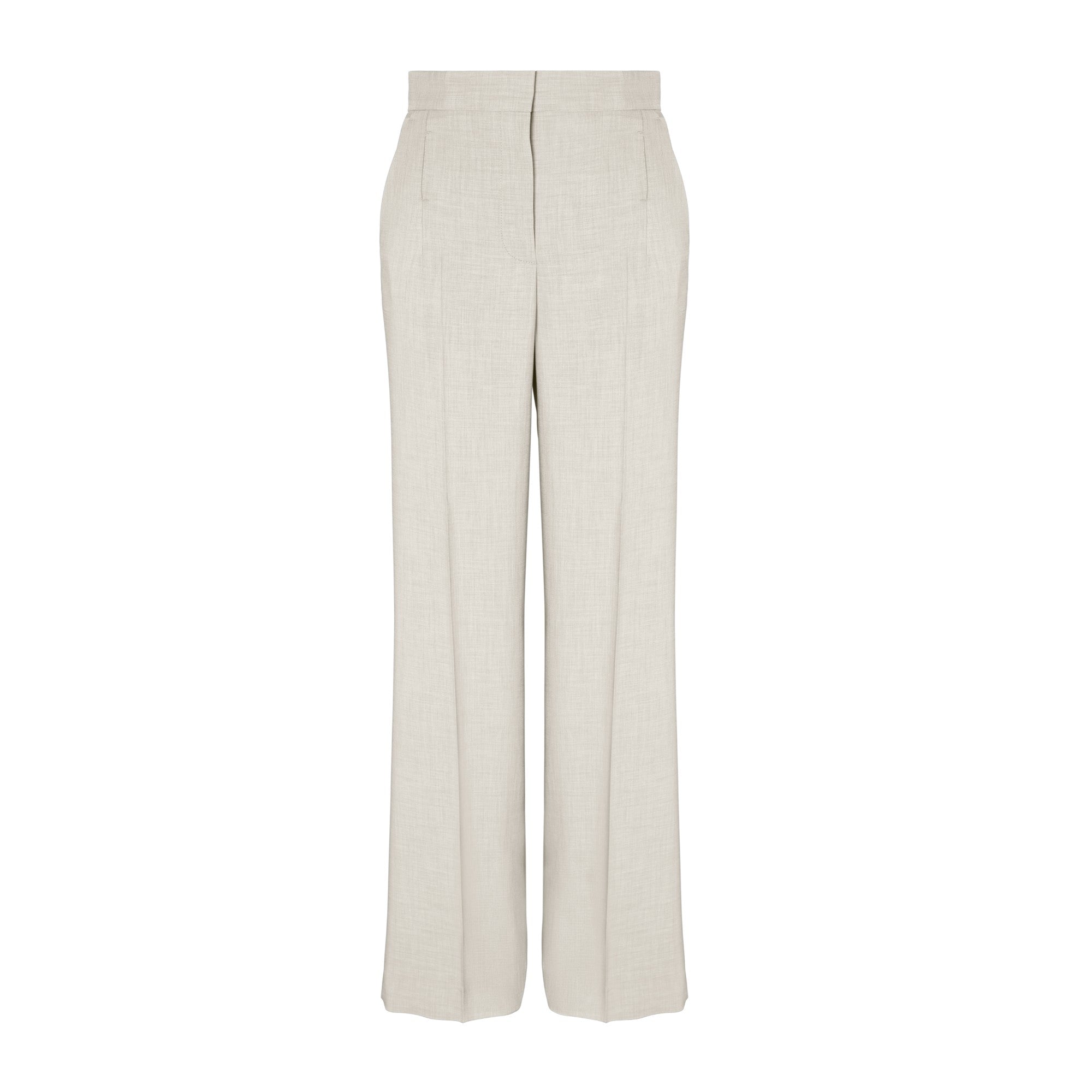 Women Tailored Drapey Melange Pants - Light Gray Melange