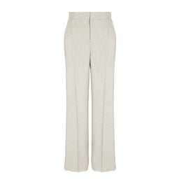 Women Tailored Drapey Melange Pants - Light Gray Melange