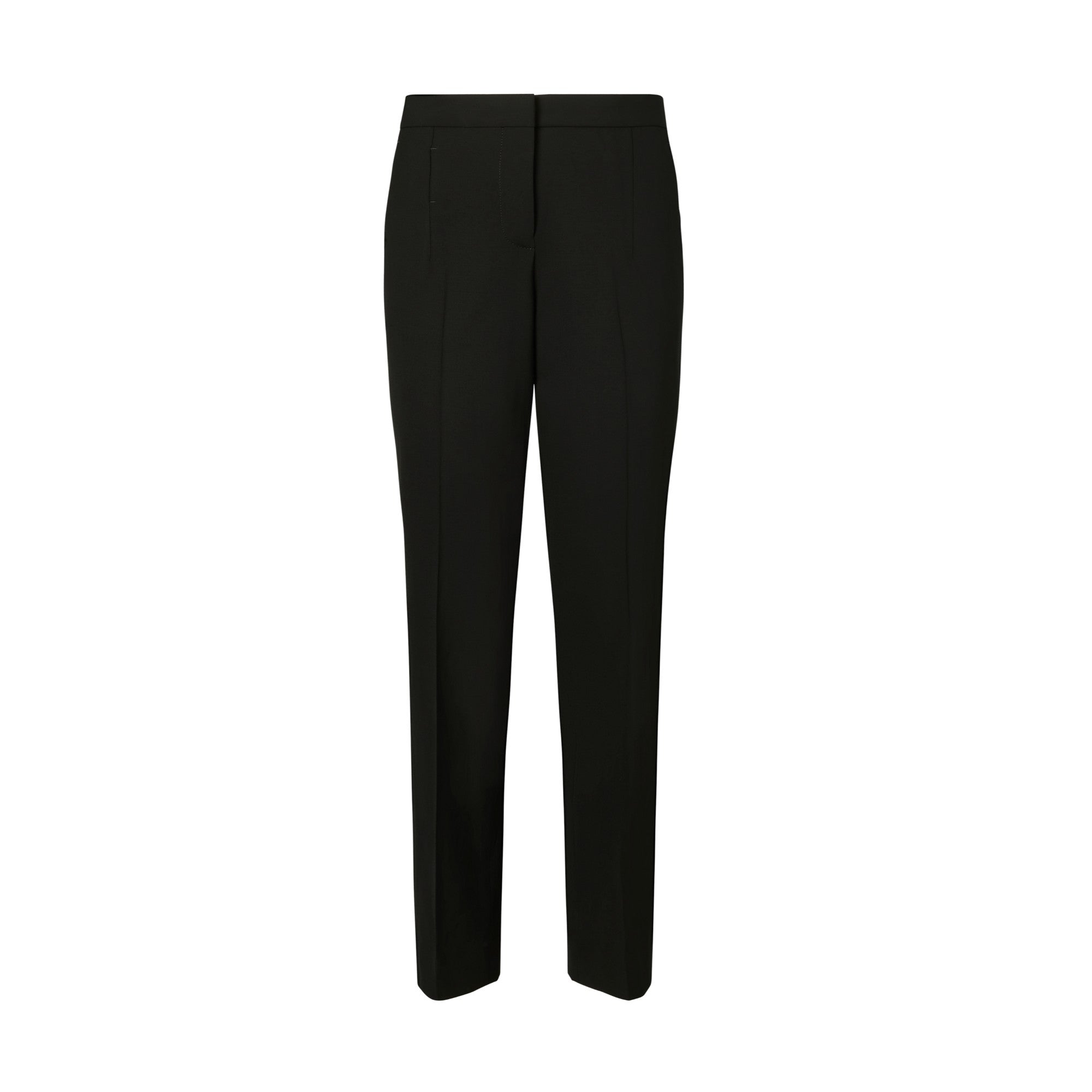 Women Cropped Slim Wool Pant - Black