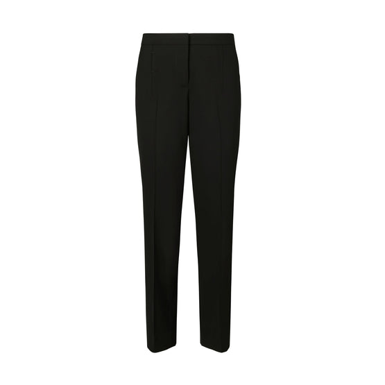 Women Cropped Slim Wool Pant - Black