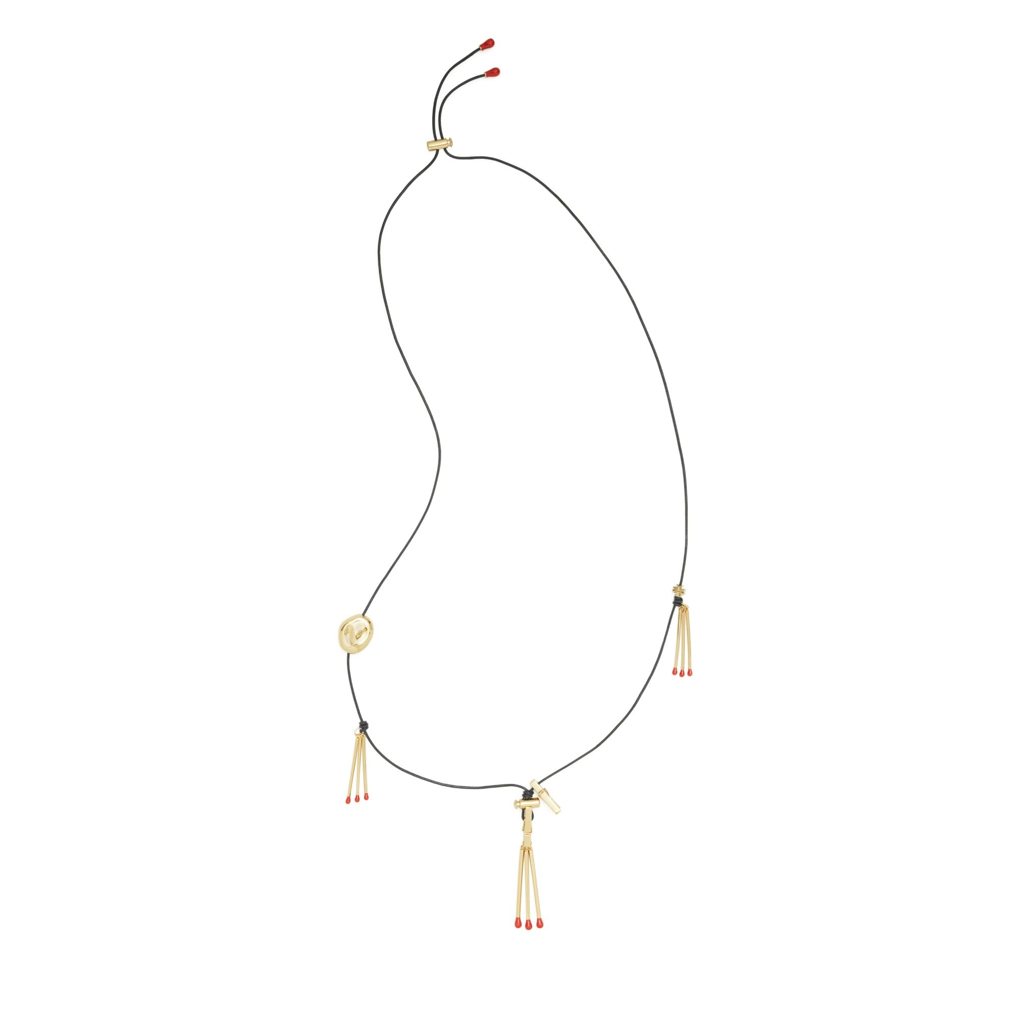 Women Matchstick Necklace - Tory Gold / Vachetta